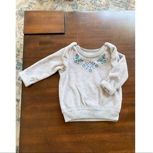 Embroidered floral fleece sweater NB